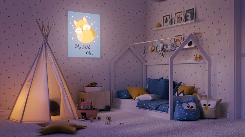 Pokój dziecięcy, inspiracja, oświetlenie LED, światło dekoracyjne, podświetlane obrazy