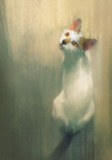 Kot na płótnie - obrazy podświetlane Elegance, Elegance Slim, Canvas | Malarstwo - Led's Design