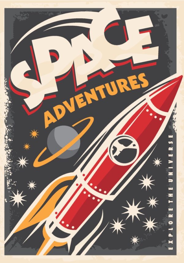 Space adventures - obrazy podświetlane Elegance, Elegance Slim, Canvas | Vintage - Led's Design