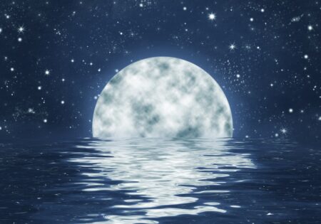 Moonset over water - obrazy podświetlane Elegance, Elegance Slim, Canvas | Kosmos