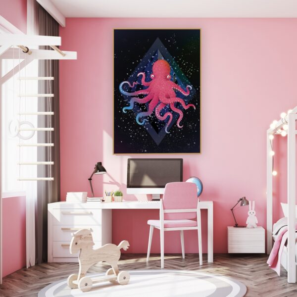 Obraz podświetlany "Malowana ośmiornica" | Dla dzieci - Led's Design