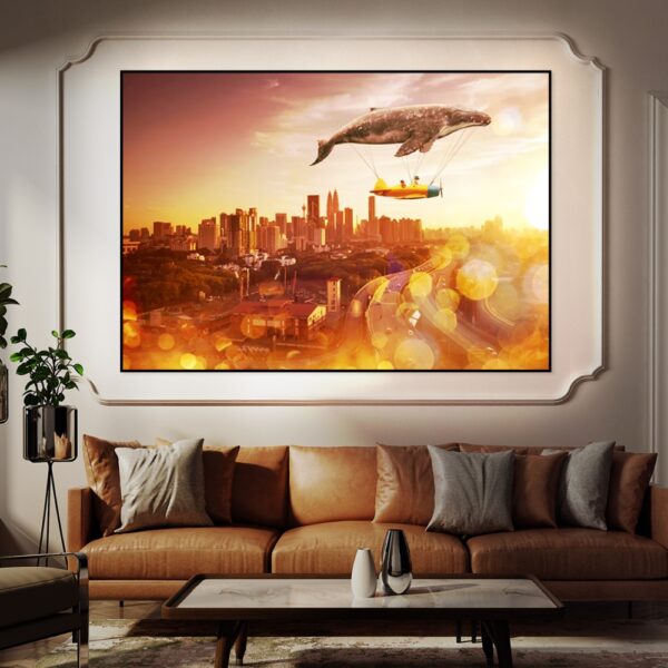 Obraz podświetlany "Lot nad miastem" | Fantasy- Led's Design